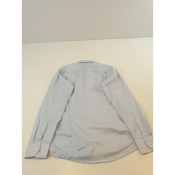 Eton Shirt Mens 15.5 Slim 39 Blue Floral AOP Print Button Up Long Sleeve Cotton - Picture 5 of 11